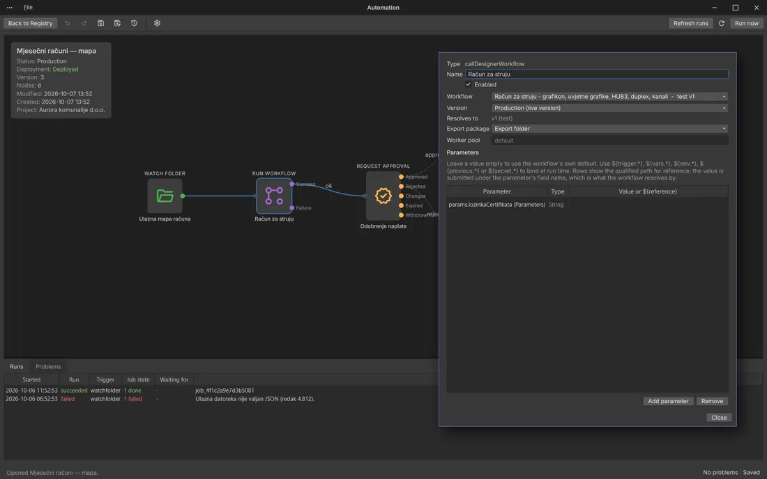 Esecuzione di un workflow