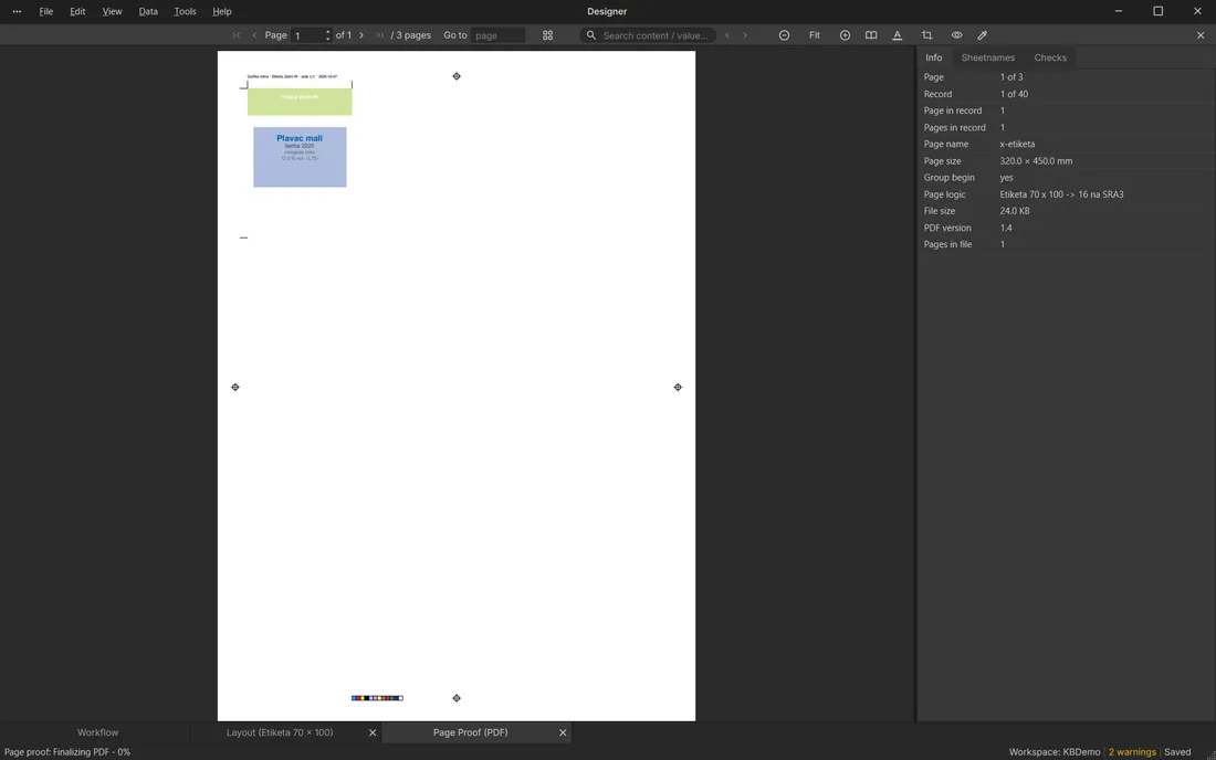 Der ausgeschossene Bogen im Page Proof