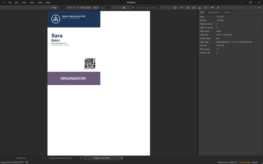 Page Proof: Namensschilder auf A4