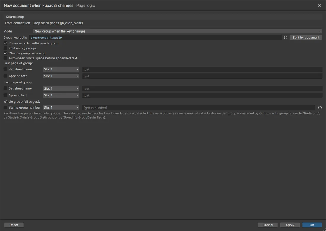 Page Regroup: ein neues Dokument pro Kunde
