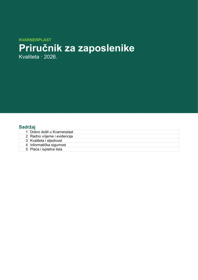 Mitarbeiterhandbuch pro Abteilung und Sprache