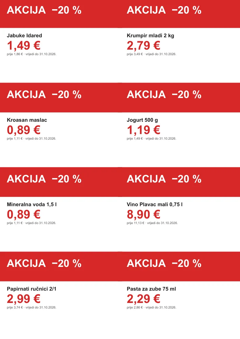 Aktionskarten, nur für Artikel im Angebot